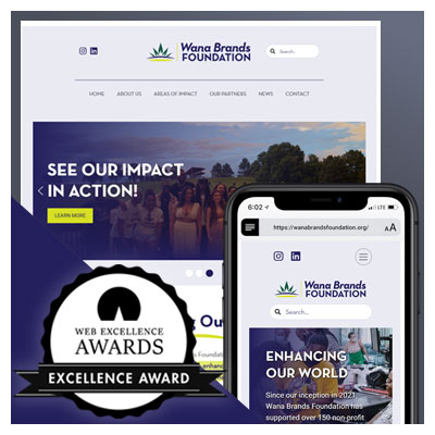 Award Winning Web Design for Wana Brands Foundation Nonprofit